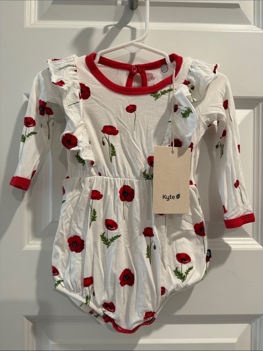 Kyte Baby Poppies Bubble Romper In Cloud